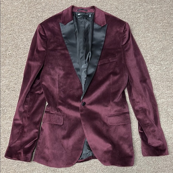 PRICED TO SELL NOW: ASOS DESIGN Blazer Jacket in Wine Colorway - 40R - Picture 1 of 4